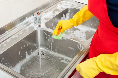 How do I disinfect my kitchen sink