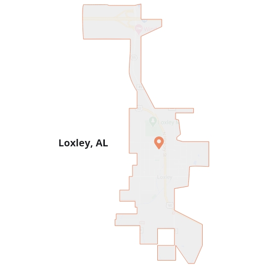 Loxley, AL Map