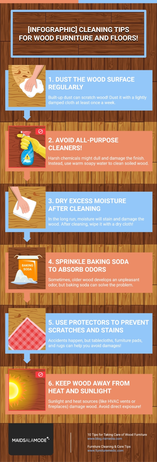 Maids a la Mode - [Infographic] Cleaning Tips For Wood Furniture And Floors!